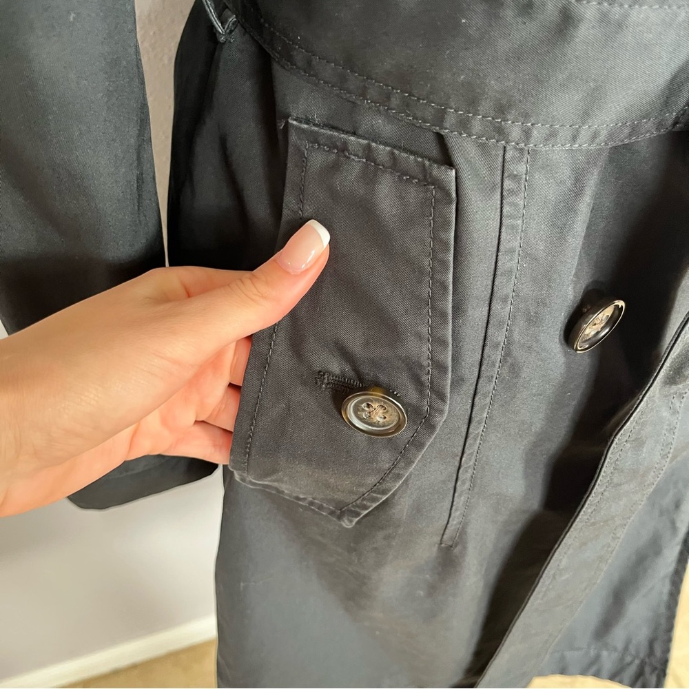 banana republic black belted trench coat XS quiet luxury old money fall capsule - Picture 7 of 14
